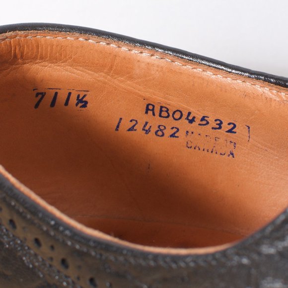 VTG Royal Richmond Wingtip Blucher Men's Shoe 11 EEE Black Bull-Hide 🇨🇦 VGUC - Picture 6 of 8